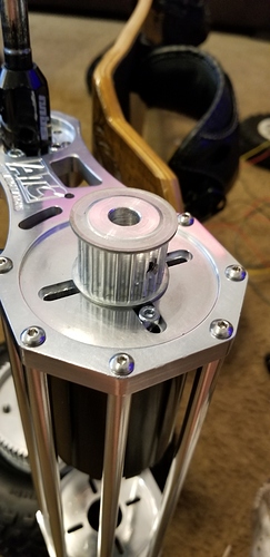original shaft mounted with pulley