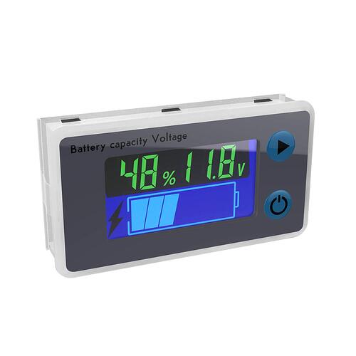 DROK Battery Monitor, 10-100V Digital Battery Capacity Tester, Percentage  Level Voltage Temperature Switch Meter Gauge 12V 24V 36V 48V LCD Display