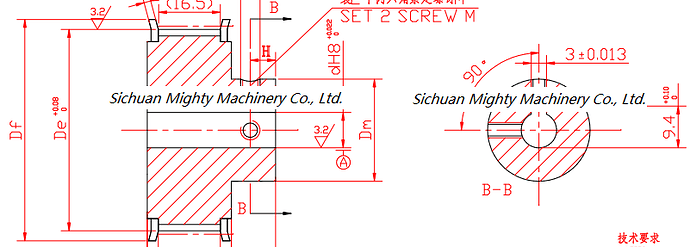 Drawing of HTD 5M Pulley