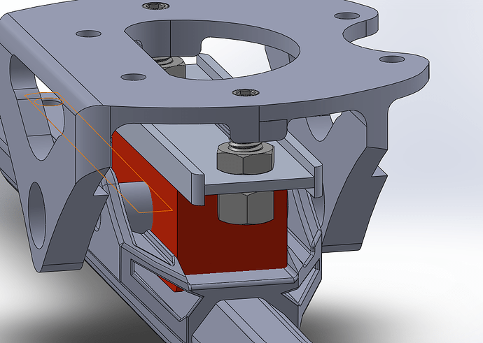 Oversized nut to lock preload and retain bushing