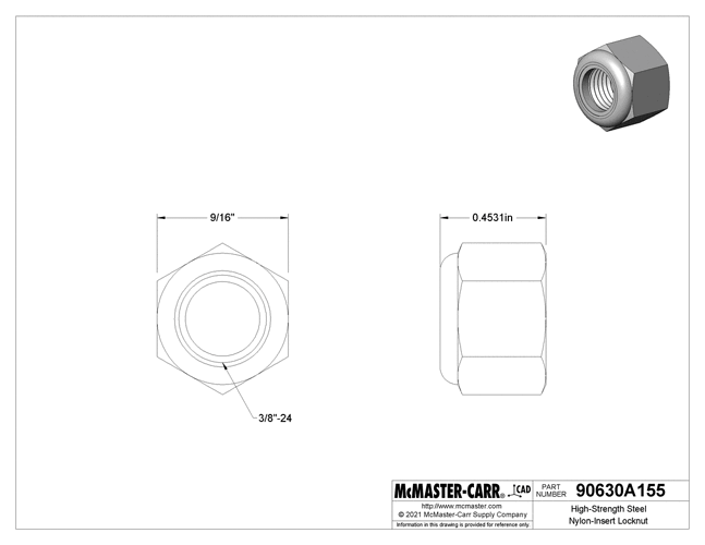 90630A155_High-Strength Steel Nylon-Insert LocknutX