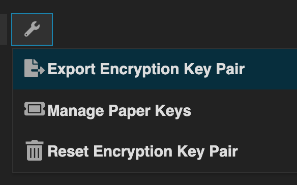 encrypt export key